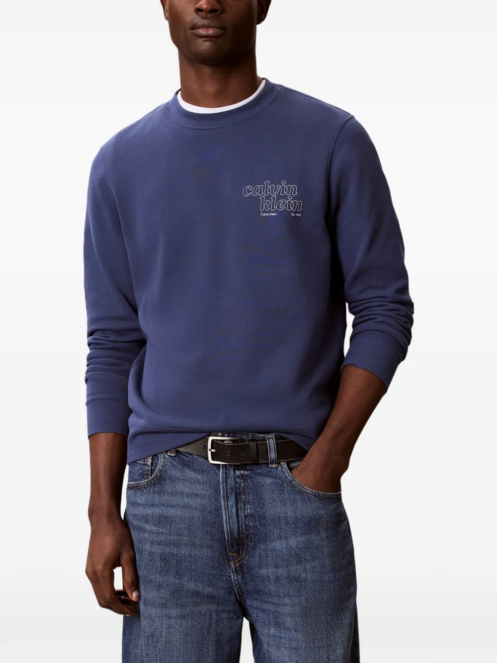 Calvin Klein logo-print sweatshirt - Blu