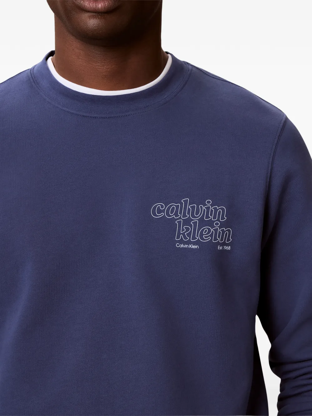 Calvin Klein Sweater met logoprint Blauw