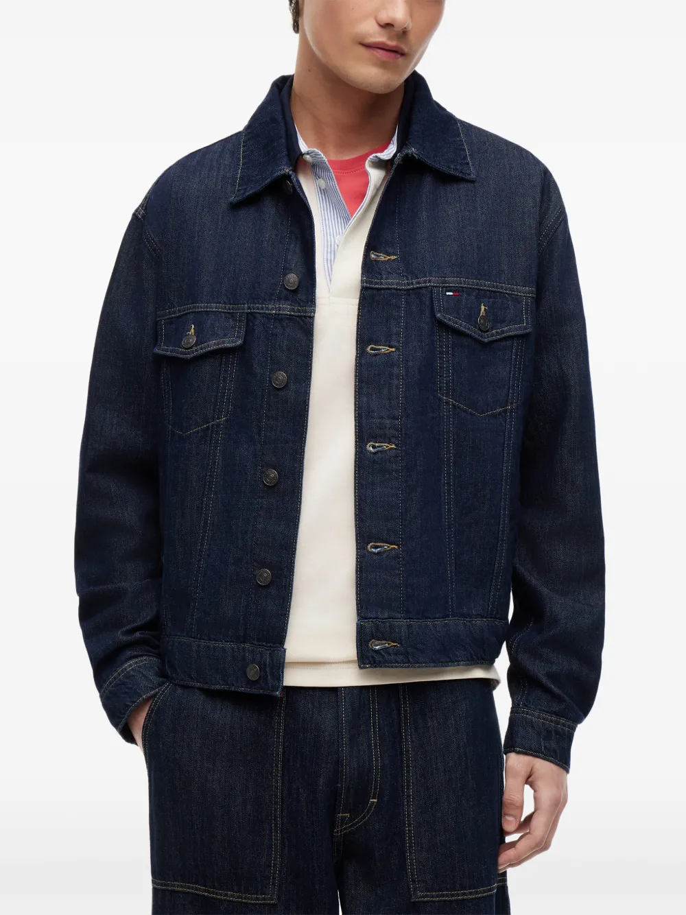 Tommy Hilfiger Button-up denim jack Blauw