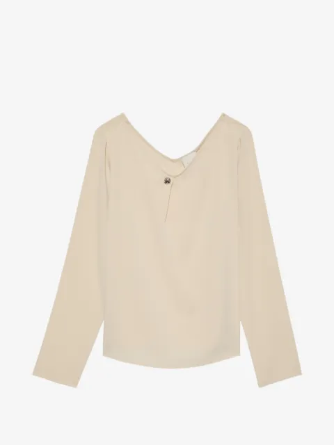 Calvin Klein blusa con botones y cuello en V