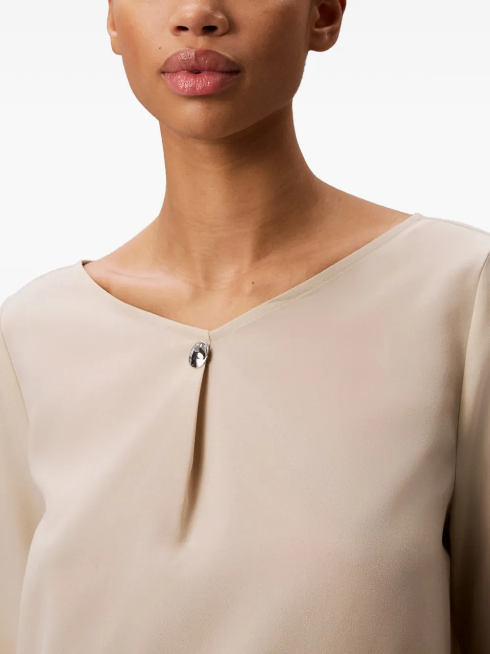 Calvin Klein Blouse met V-hals Beige