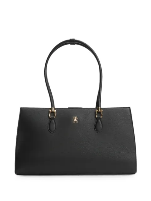 Tommy Hilfiger logo-plaque grained-texture shoulder bag
