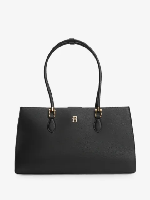 Tommy Hilfiger logo-plaque grained-texture shoulder bag