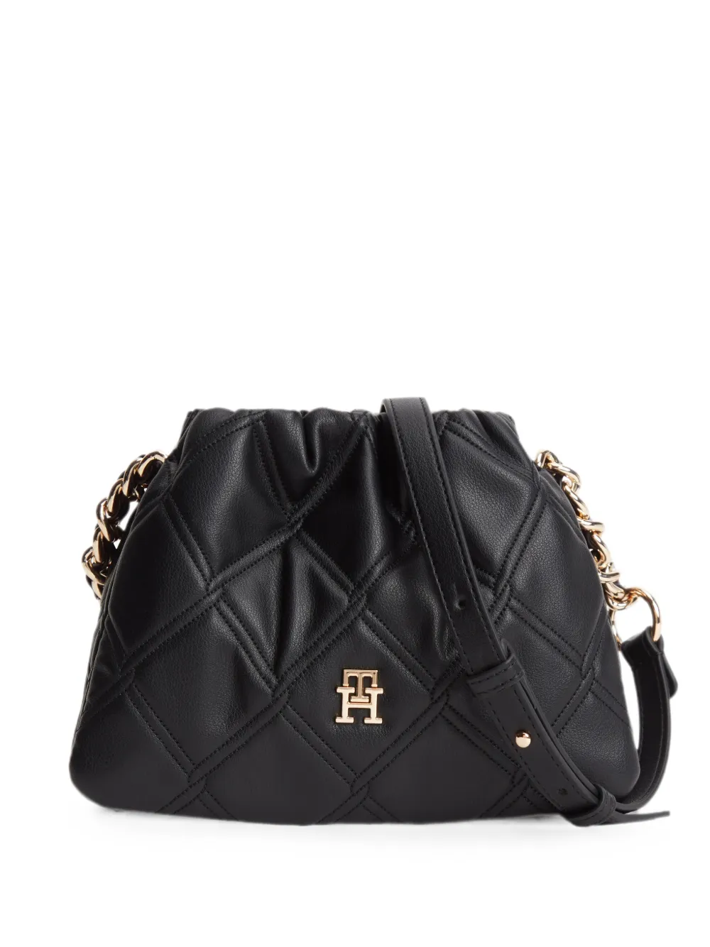 Tommy Hilfiger quilted logo-plaque cross body bag - Schwarz
