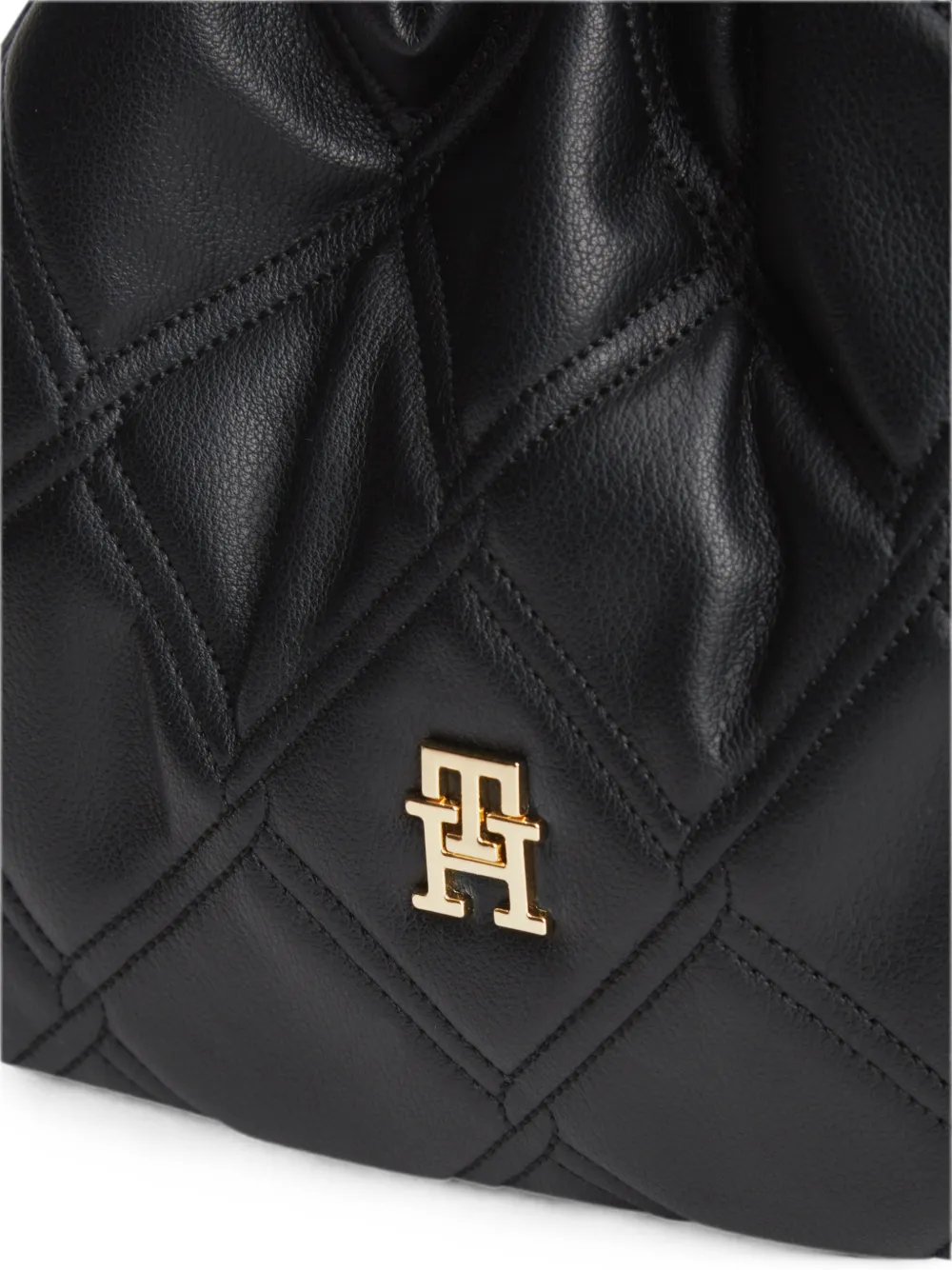 Tommy Hilfiger Gewatteerde crossbodytas met logoplakkaat Zwart