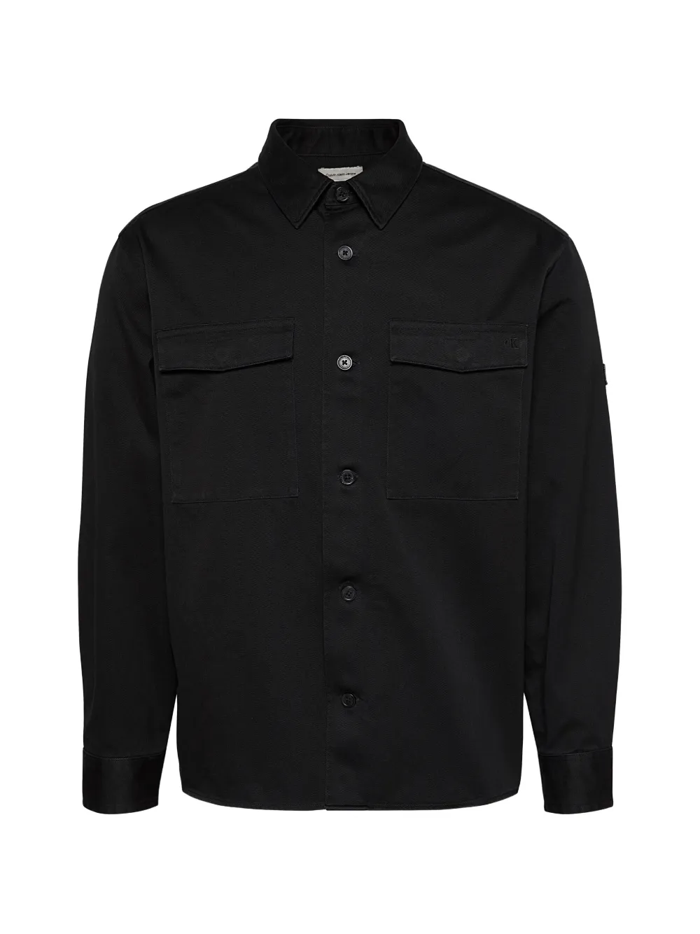 Calvin Klein logo-embroidered pocket-detail overshirt - Nero