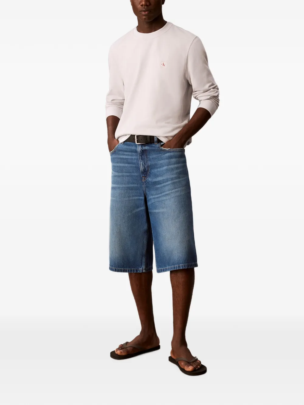 Calvin Klein Trui met logopatch Beige