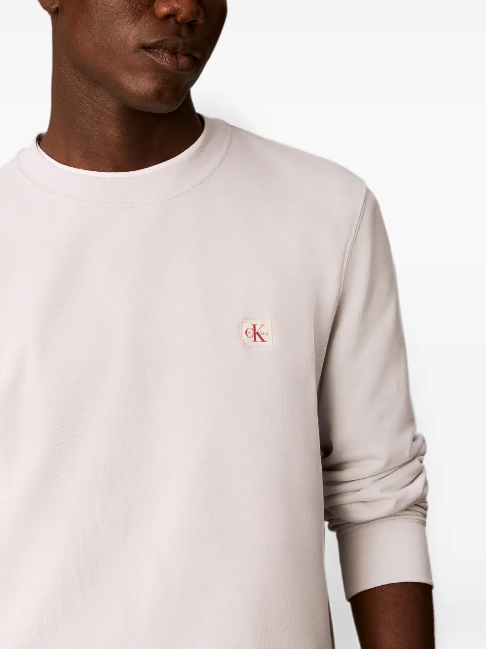 Calvin Klein Trui met logopatch Beige