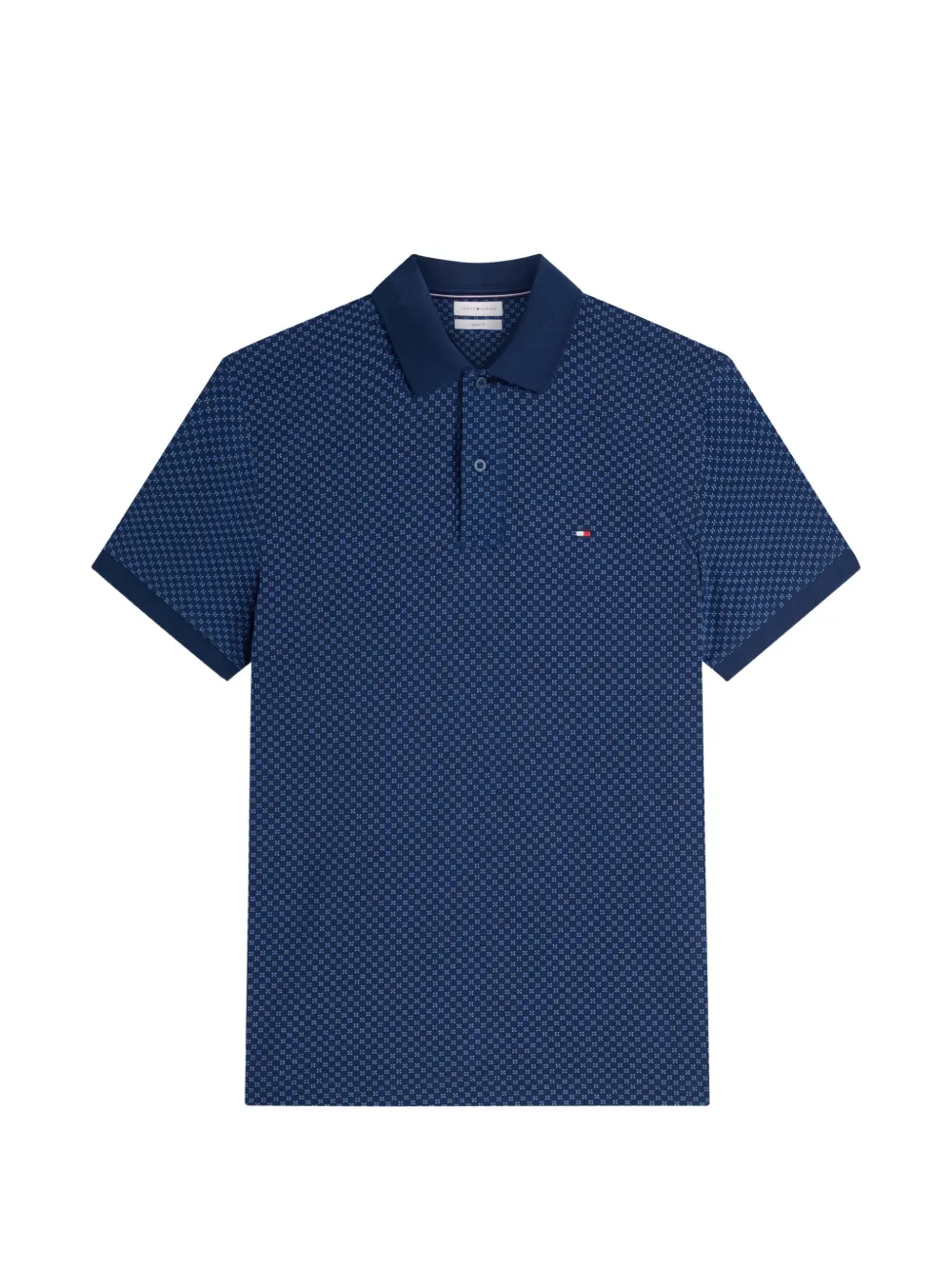 Tommy Hilfiger geometric-print short-sleeve polo shirt - Blau