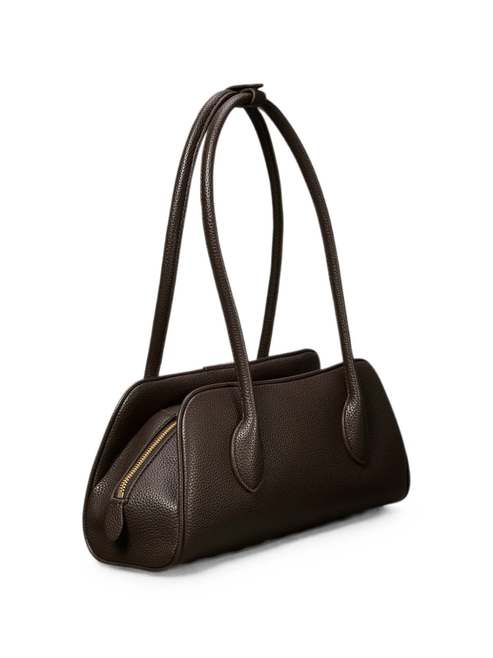 Calvin Klein Leren schoudertas met logo-bedel Bruin