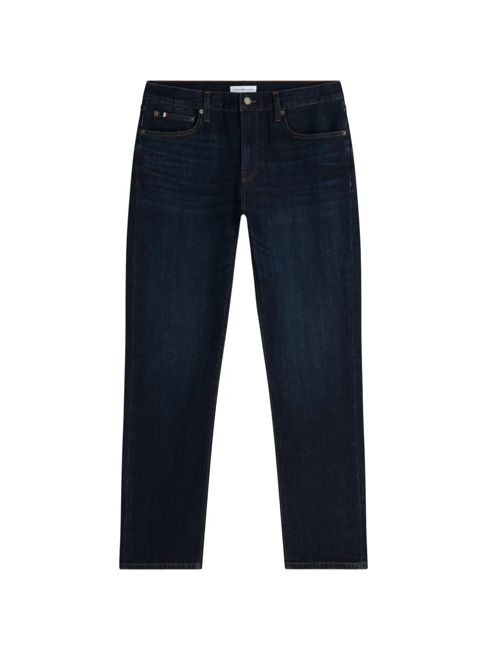 Tommy Hilfiger logo-patch straight-leg jeans - Blau