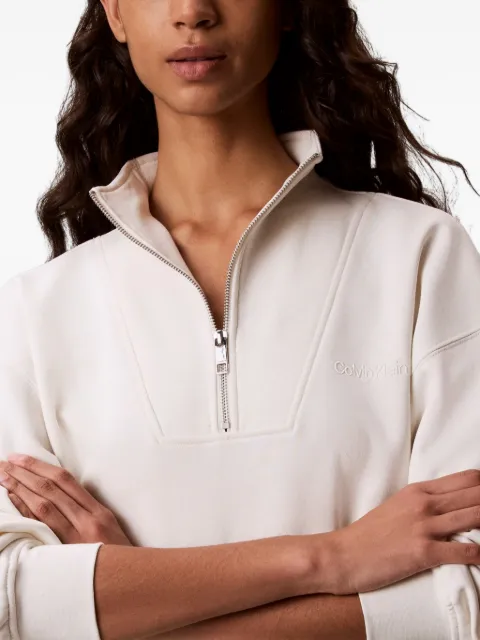 Calvin Klein quarter-zip logo-embroidered sweatshirt
