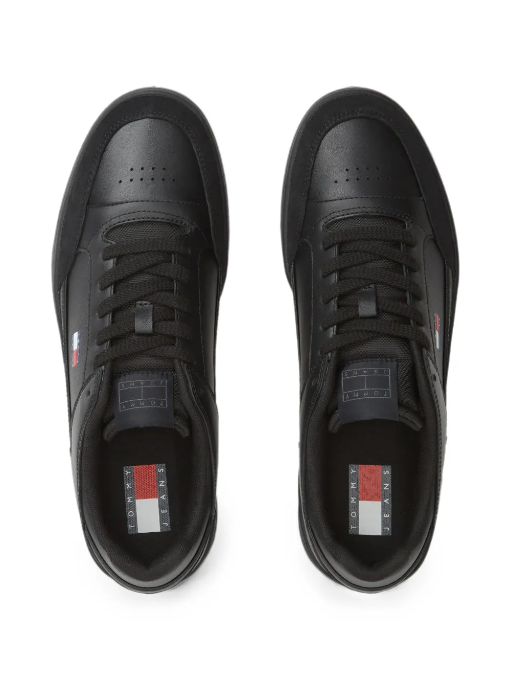 Tommy Hilfiger perforated panel-detail sneakers Zwart