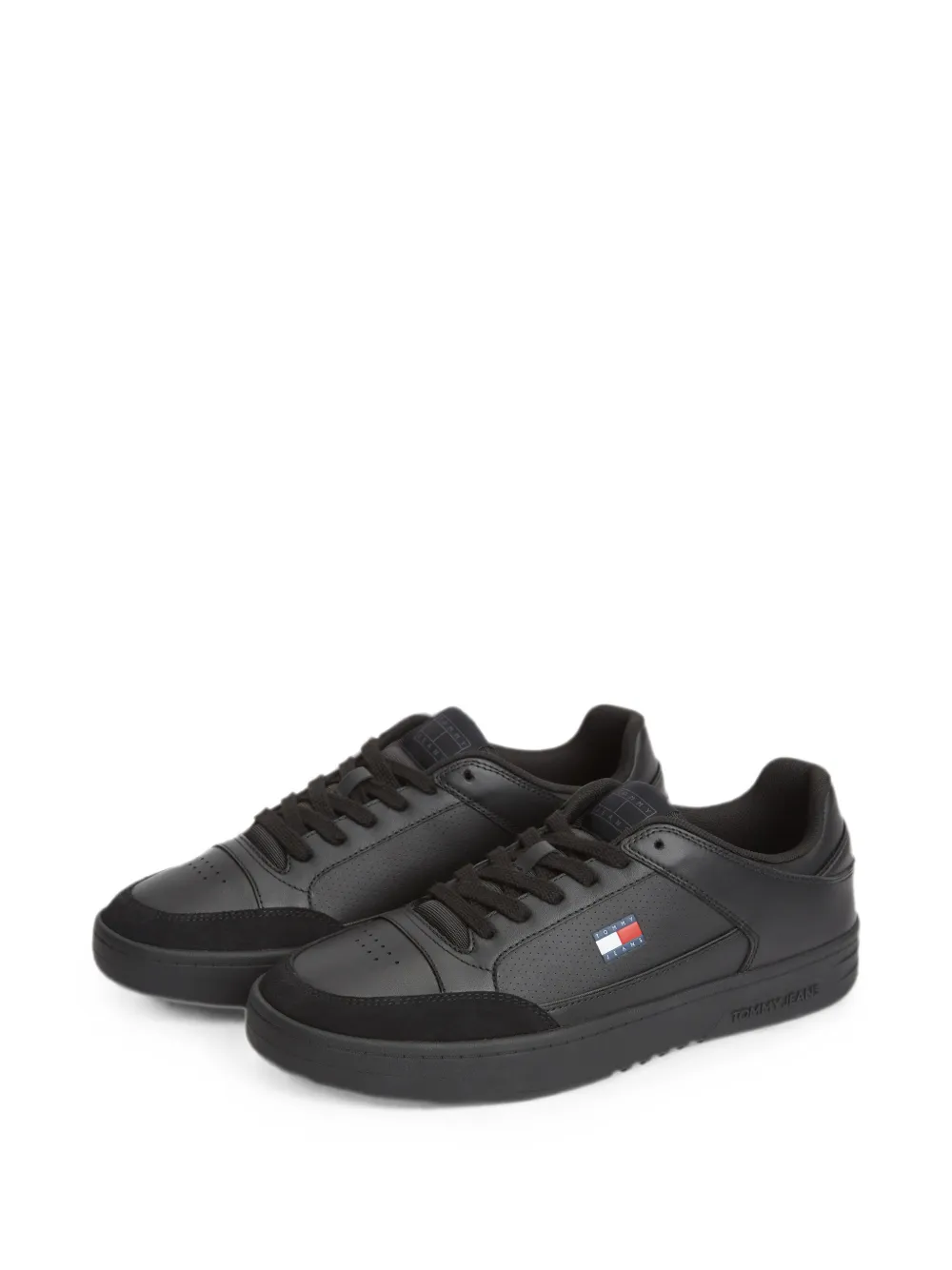 Tommy Hilfiger perforated panel-detail sneakers Zwart