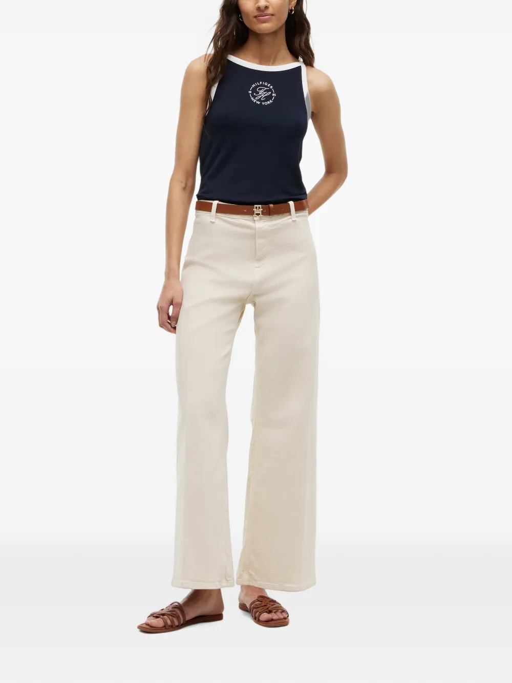 Tommy Hilfiger Jeans met logopatch Beige