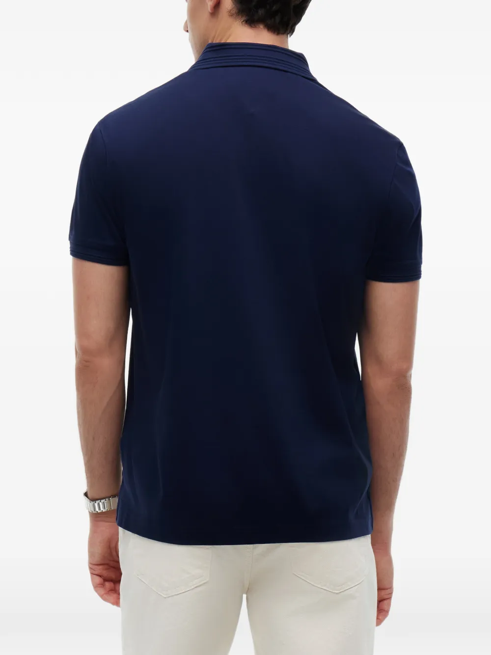 Tommy Hilfiger Poloshirt met geribbelde afwerking Blauw