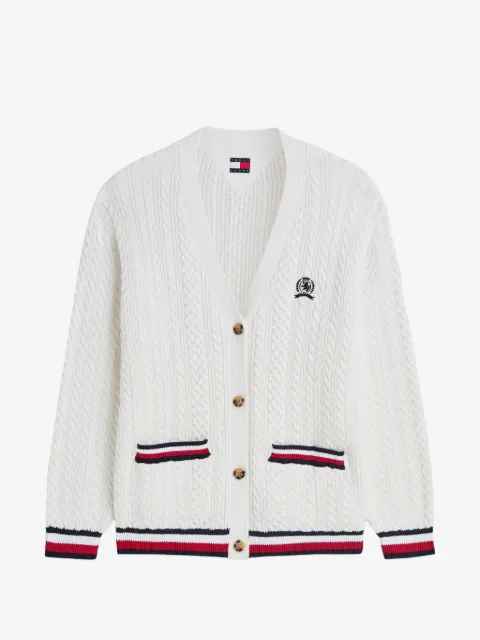 Tommy Hilfiger cable-knit embroidered cardigan
