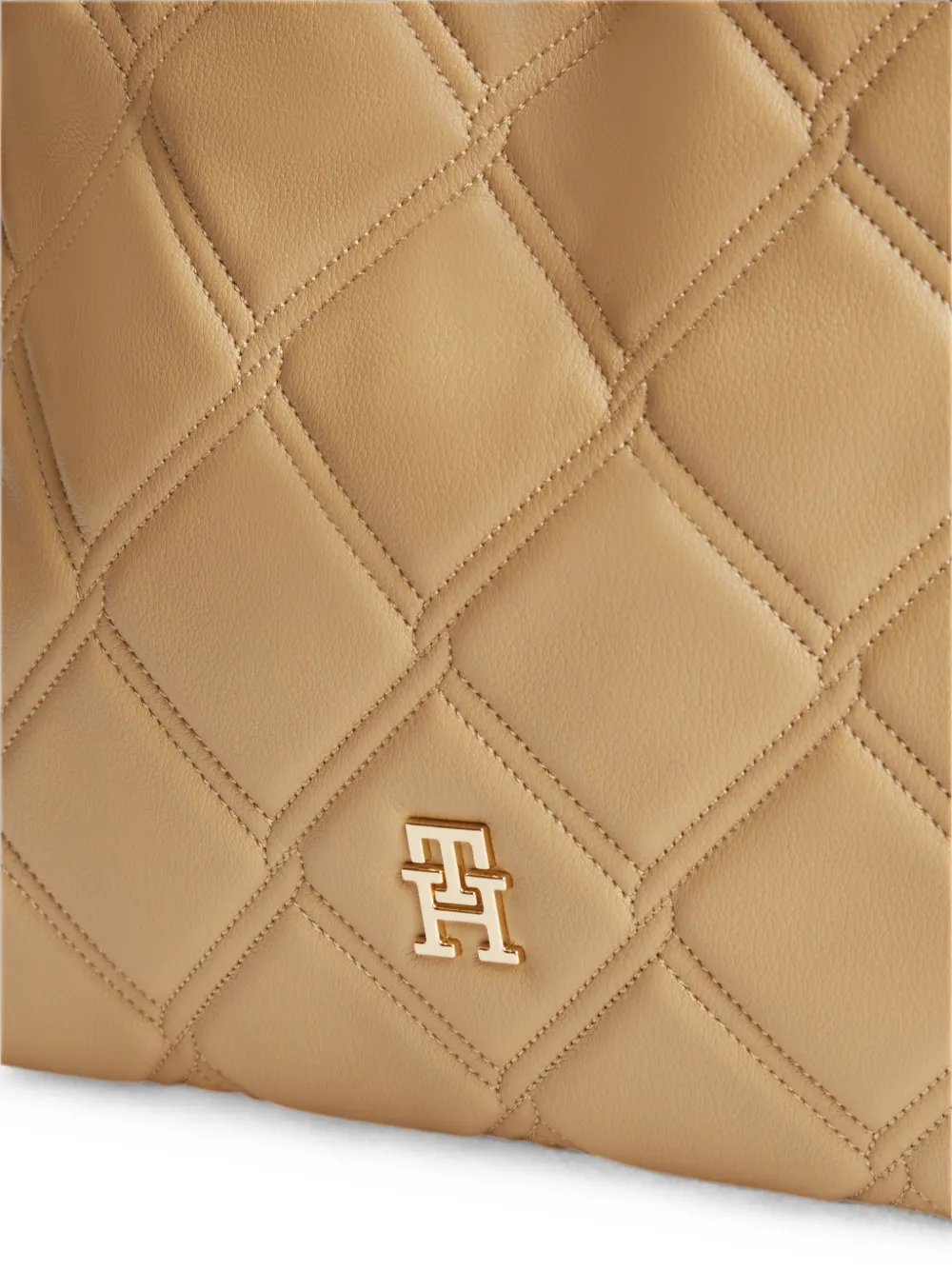 Tommy Hilfiger Gewatteerde schoudertas met ketting Beige