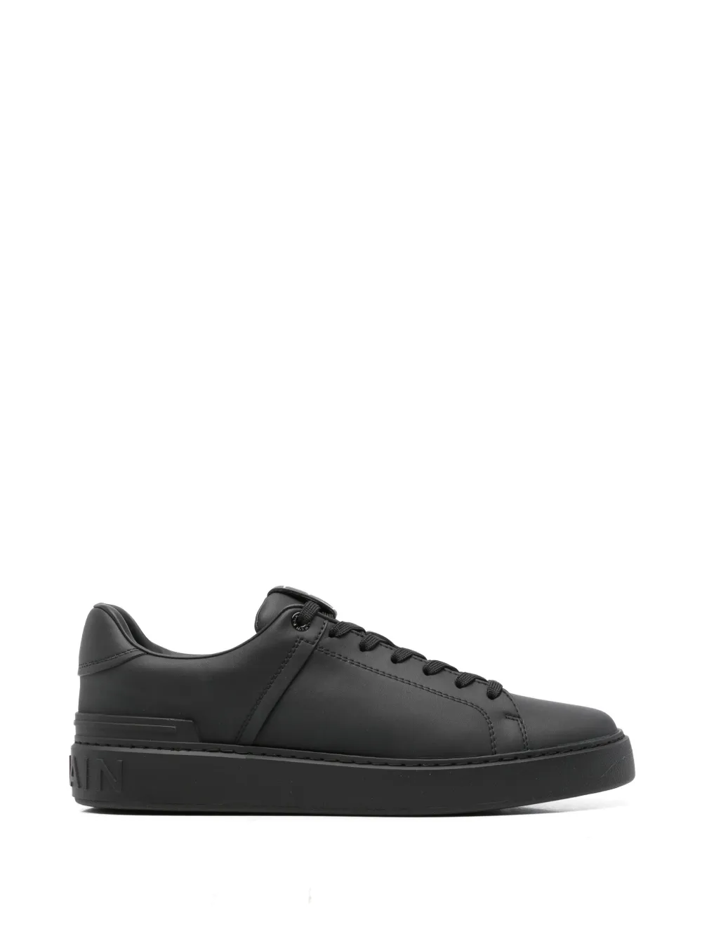 Balmain logo-embossed leather sneakers Zwart