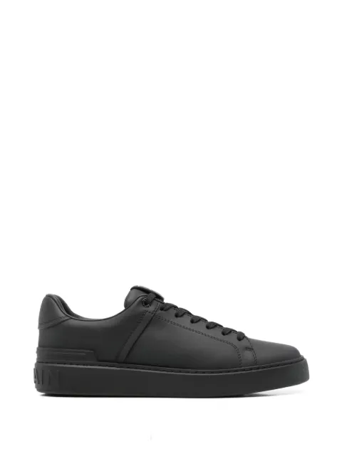Balmain logo-embossed leather sneakers