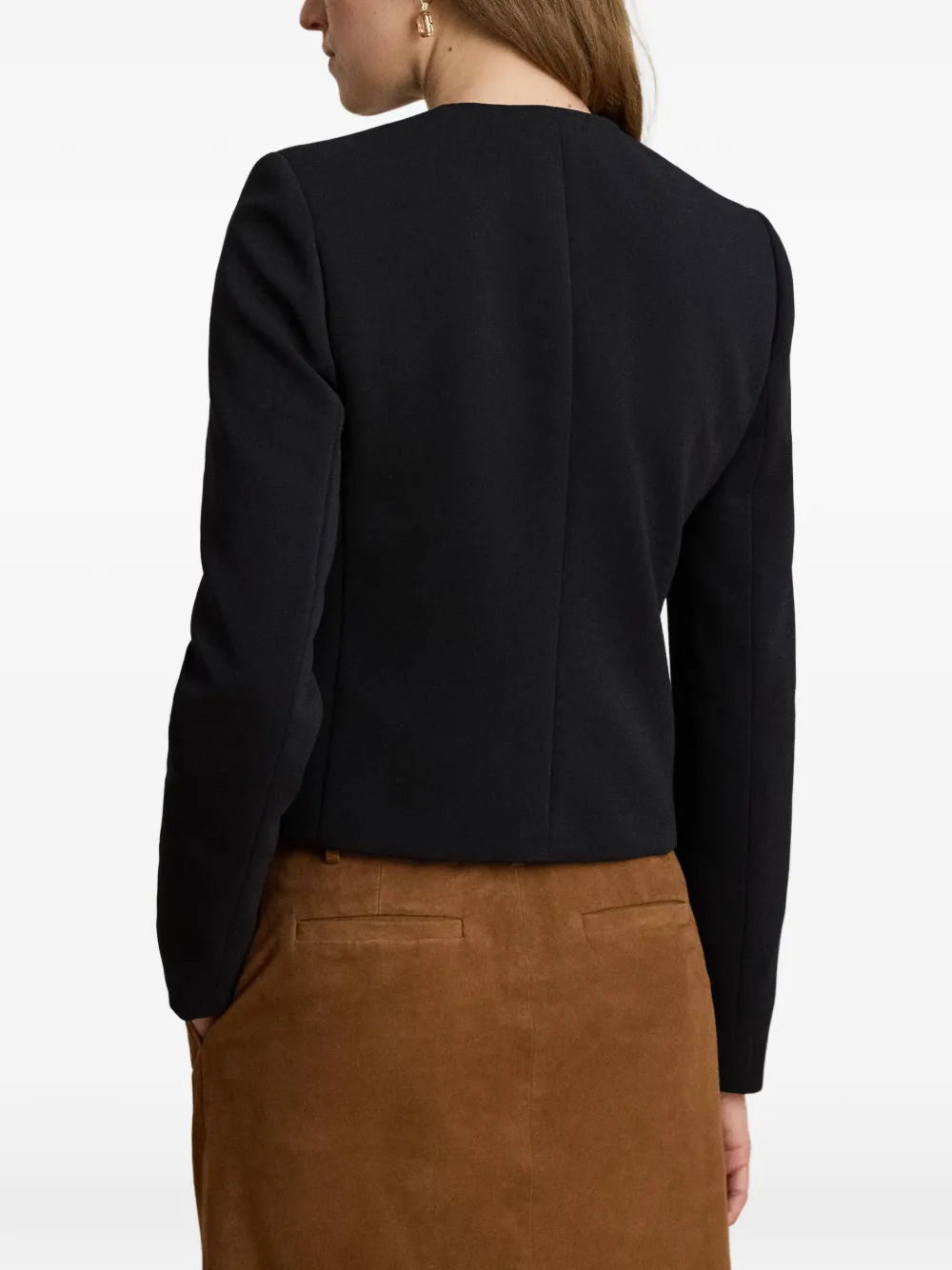 Lauren Ralph Lauren Sablé crepe jack met dubbele rij knopen Zwart