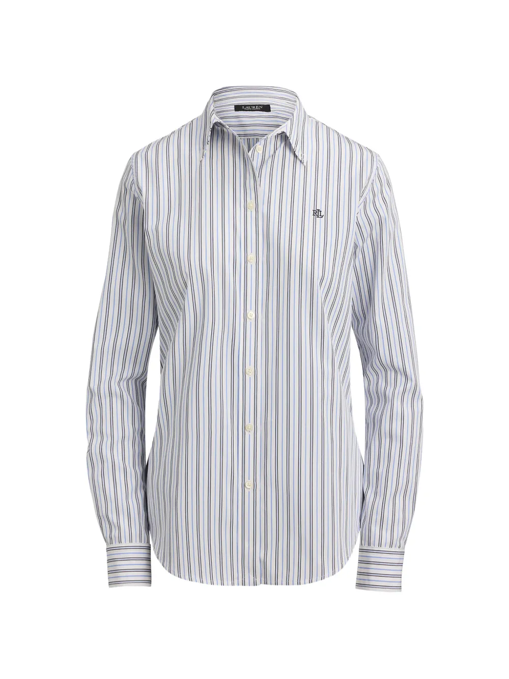Lauren Ralph Lauren T-shirt a righe con logo ricamato - Blu