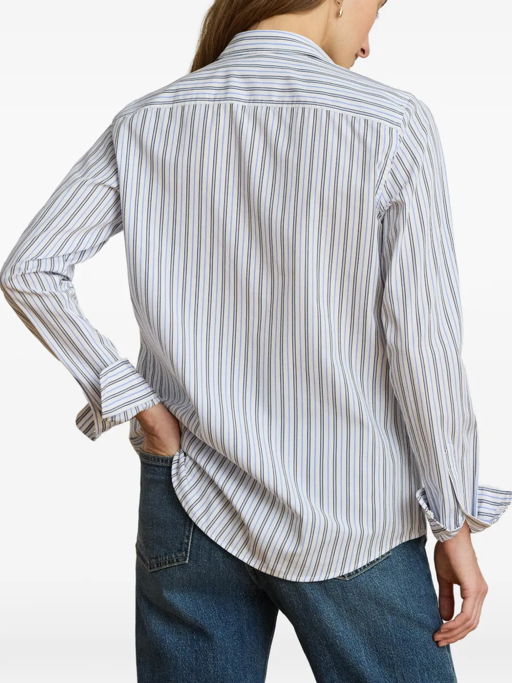 Lauren Ralph Lauren Broadcloth gestreept katoenen overhemd Blauw