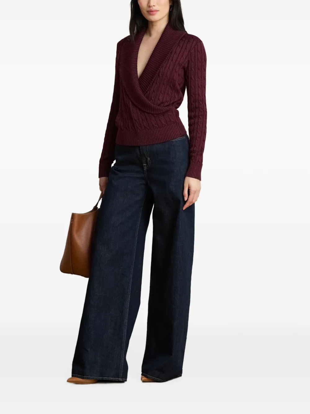 Lauren Ralph Lauren Kabelgebreide trui Rood