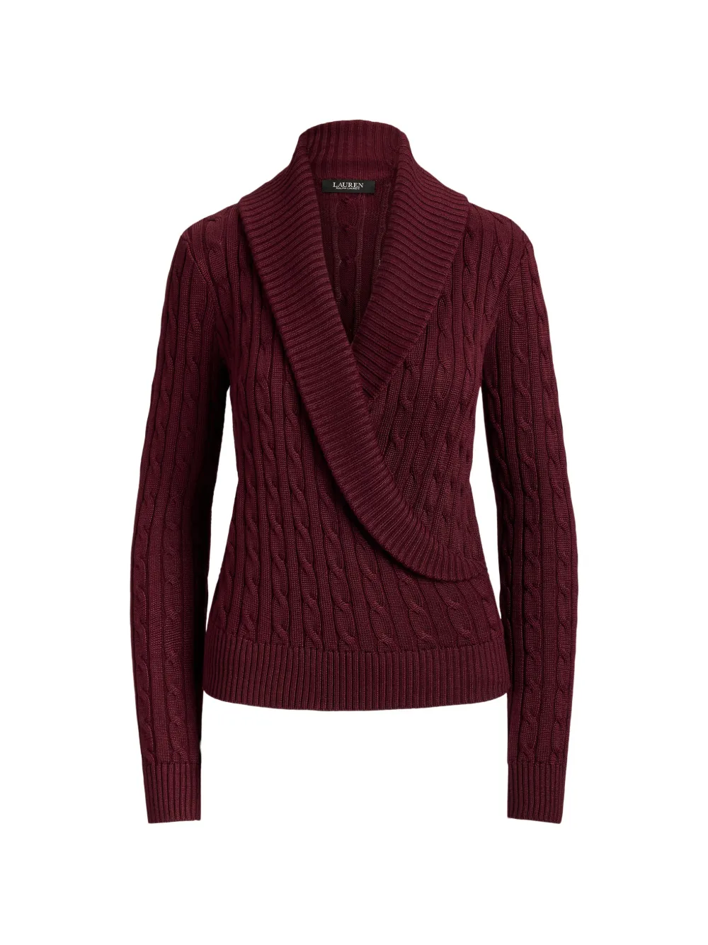 Lauren Ralph Lauren Maglione con lavorazione intrecciata - Rosso
