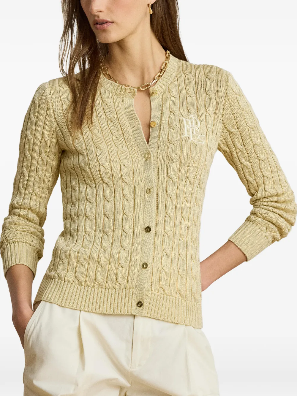 Lauren Ralph Lauren Vest met geborduurd logo Geel