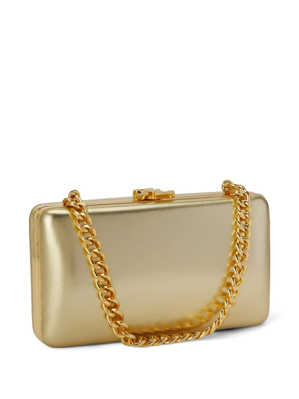 Lauren Ralph Lauren Kleine Franki metallic leren clutch Goud