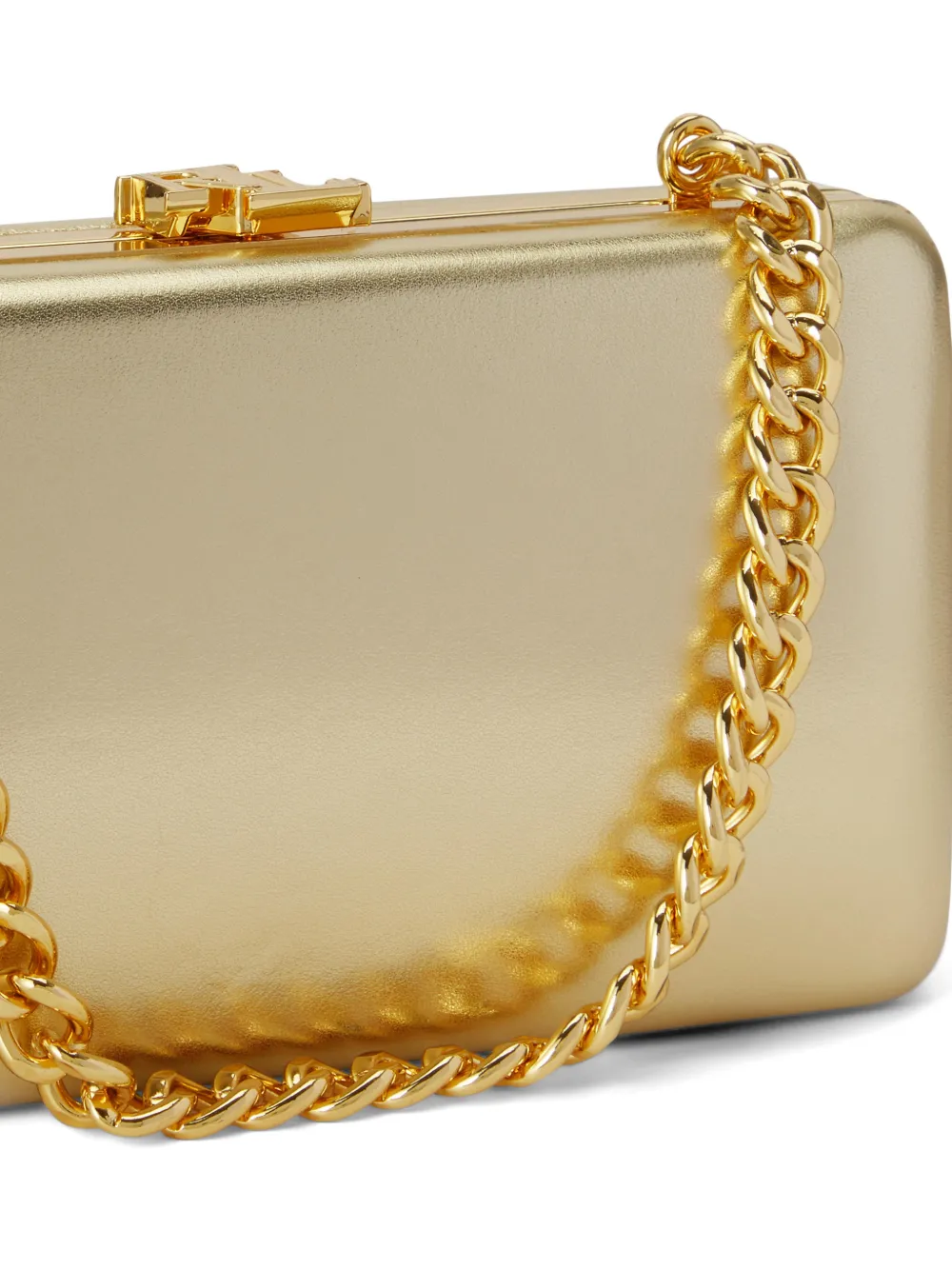 Lauren Ralph Lauren Kleine Franki metallic leren clutch Goud