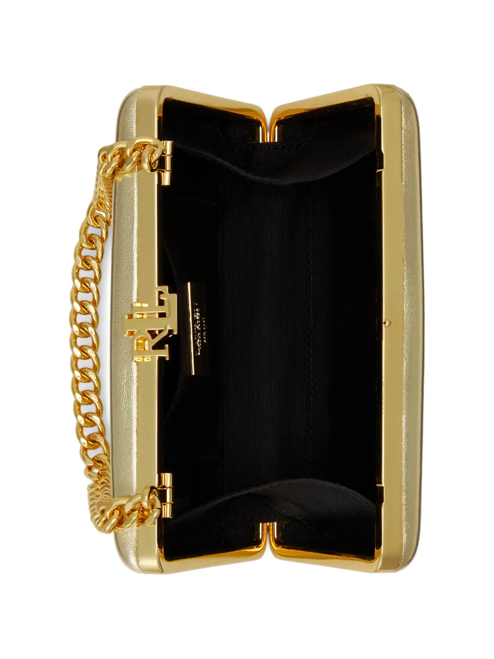 Lauren Ralph Lauren Kleine Franki metallic leren clutch Goud
