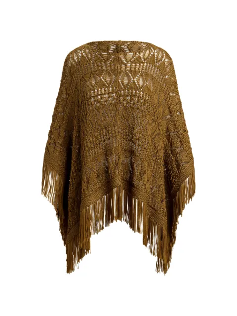Lauren Ralph Lauren poncho de tejido calado con flecos