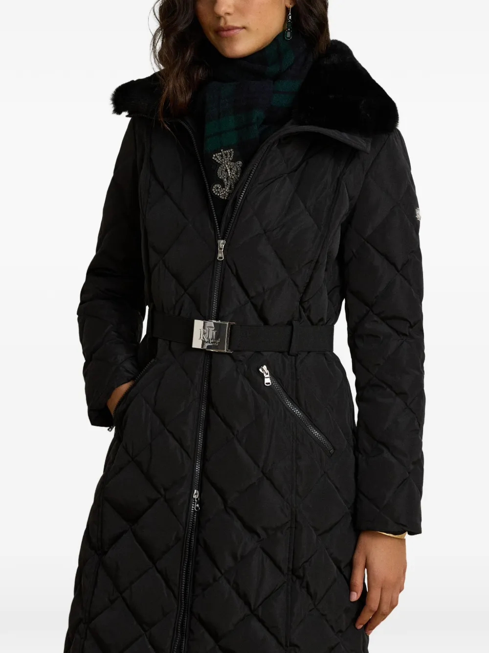 Lauren Ralph Lauren Jas met ceintuur Zwart