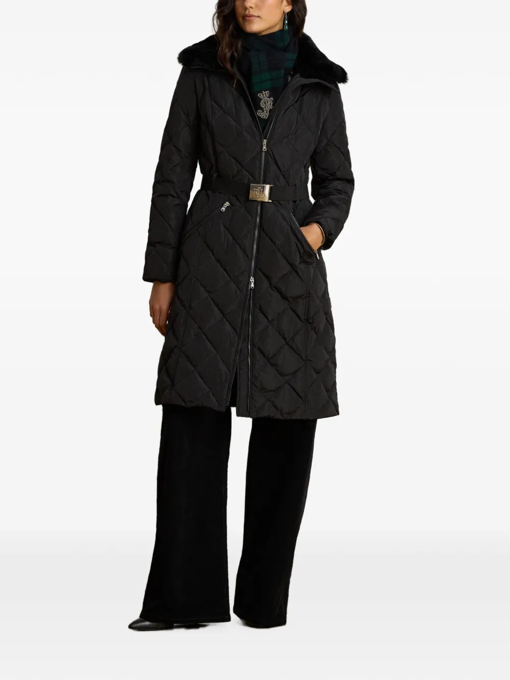 Lauren Ralph Lauren Jas met ceintuur Zwart