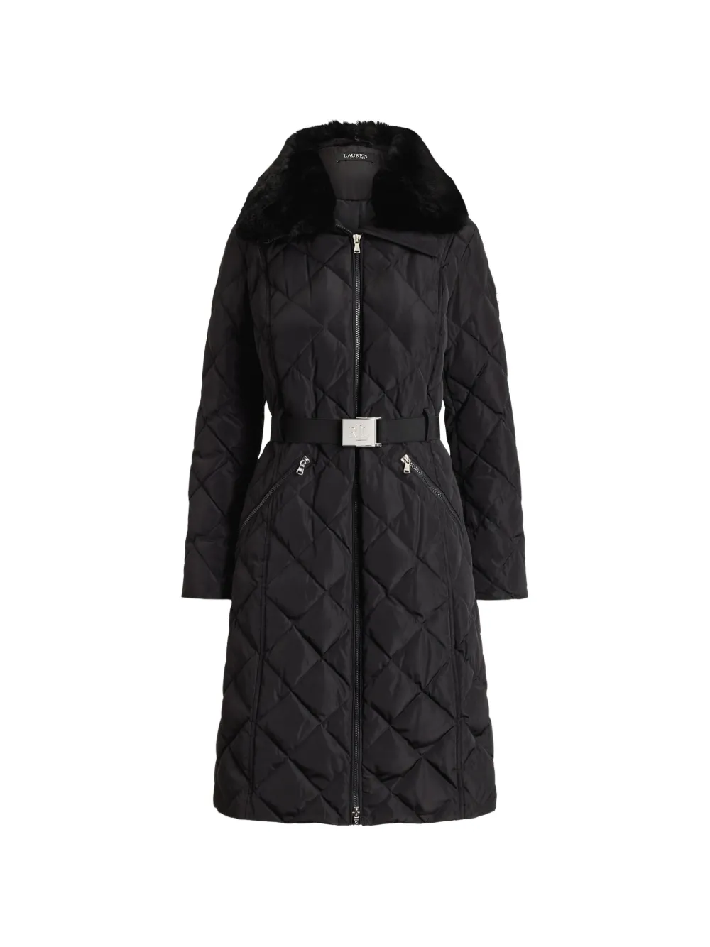 Lauren Ralph Lauren Cappotto trapuntato con cintura - Nero