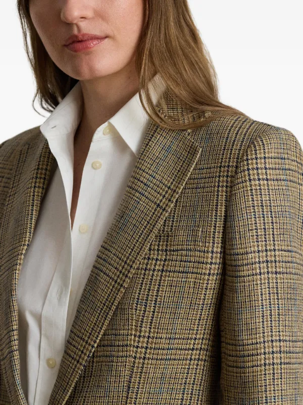 Lauren Ralph Lauren チェック リネンジャケット | ブラウン | FARFETCH JP