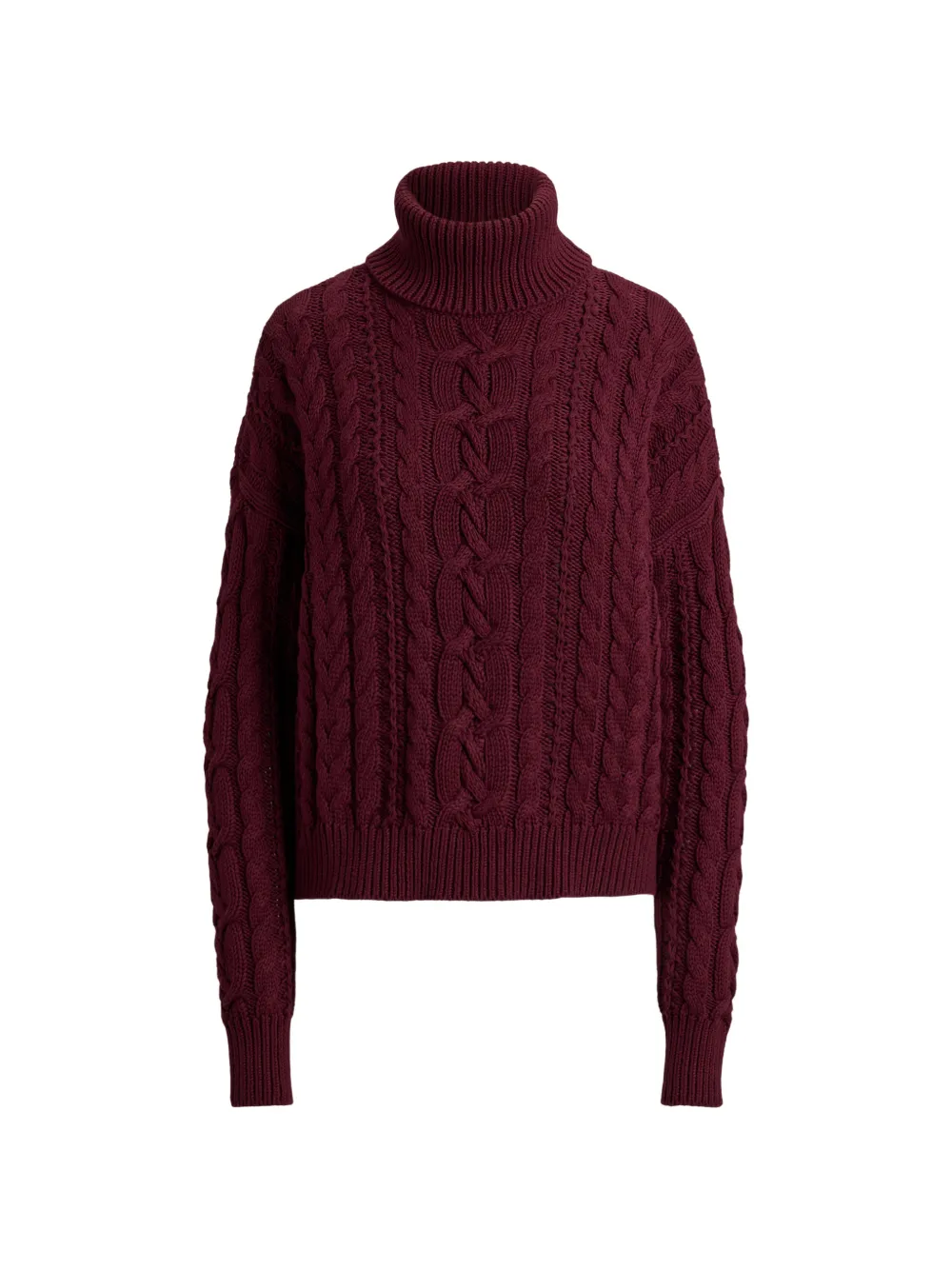 Lauren Ralph Lauren Langärmeliger Pullover mit Zopfmuster - Rot
