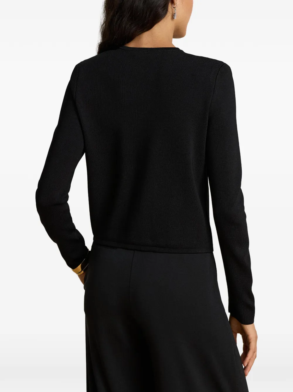 Lauren Ralph Lauren crew-neck long-sleeve cardigan Zwart
