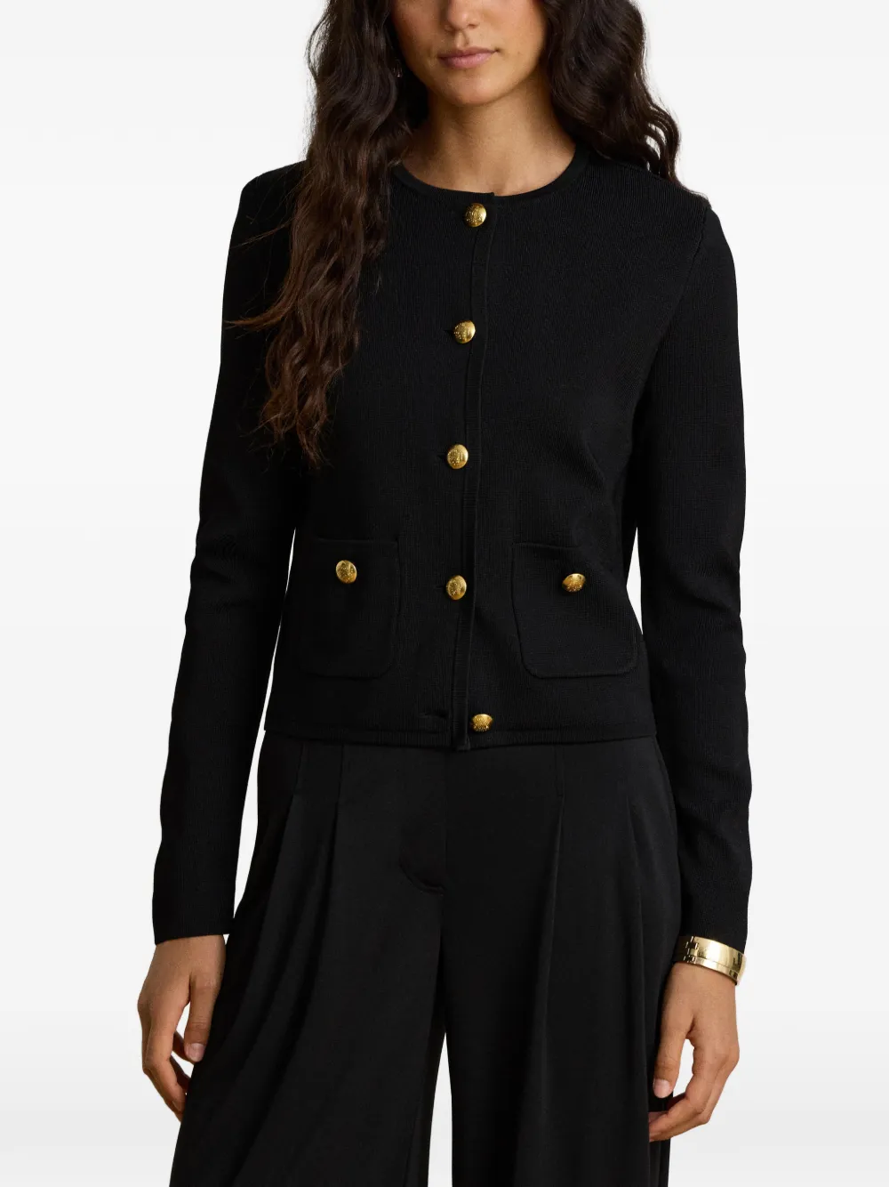 Lauren Ralph Lauren crew-neck long-sleeve cardigan Zwart