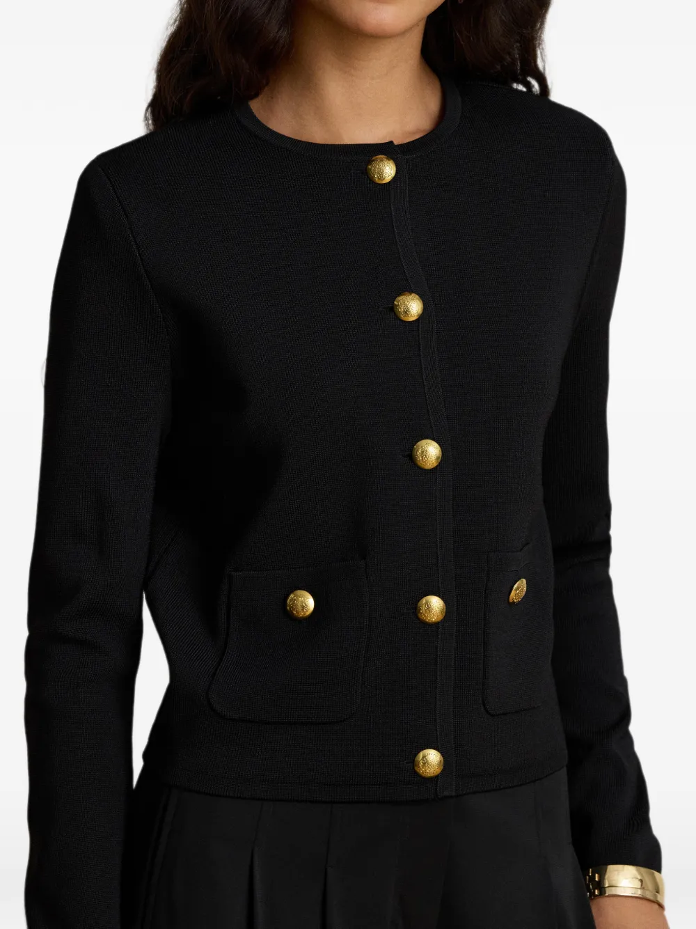 Lauren Ralph Lauren crew-neck long-sleeve cardigan Zwart