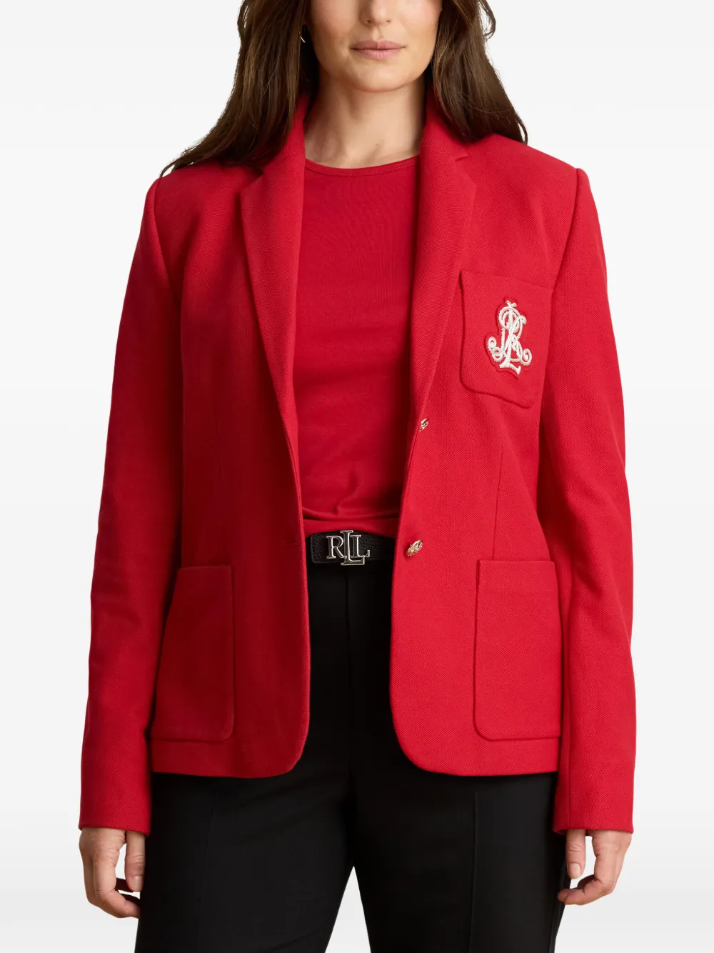 Lauren Ralph Lauren Anfisa blazer met logopatch Rood