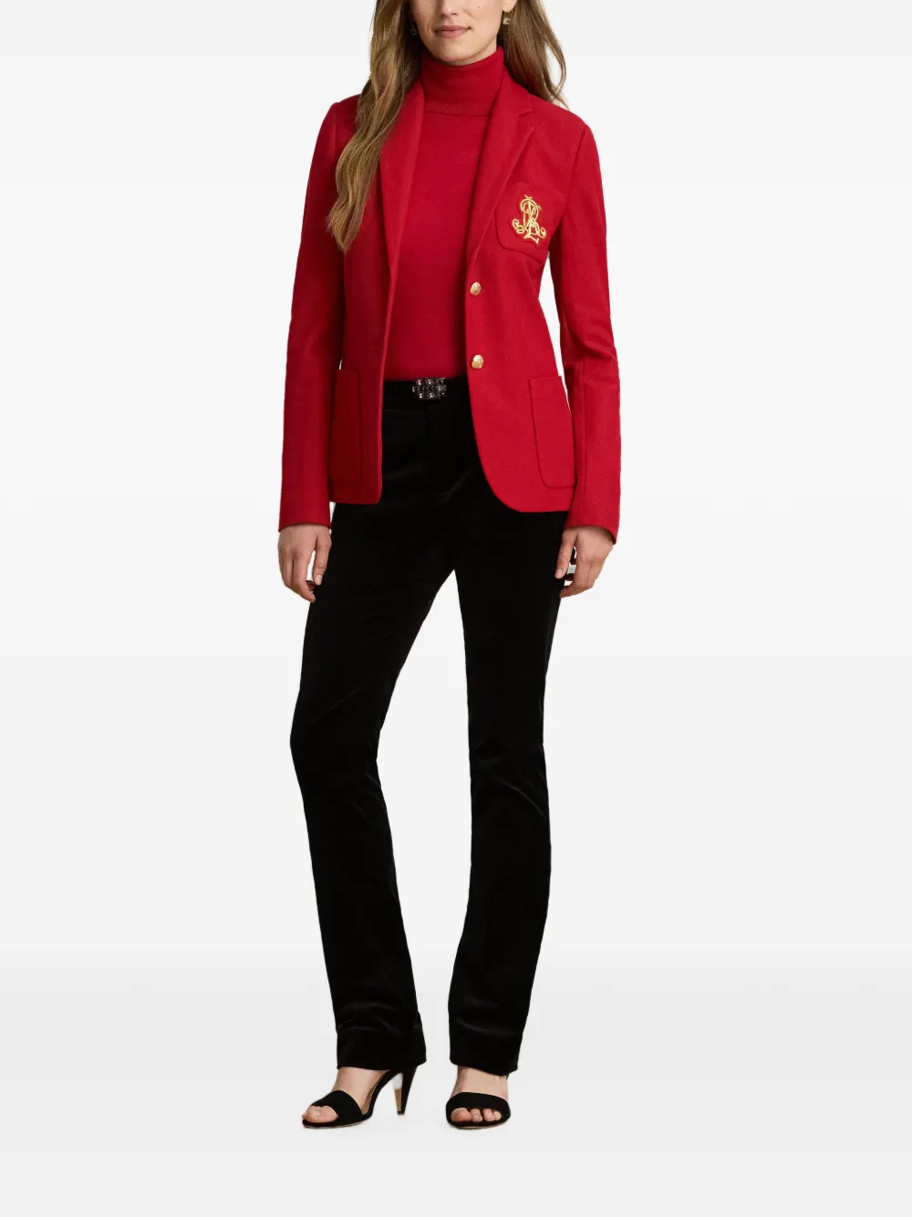 Lauren Ralph Lauren Anfisa blazer met logopatch Rood