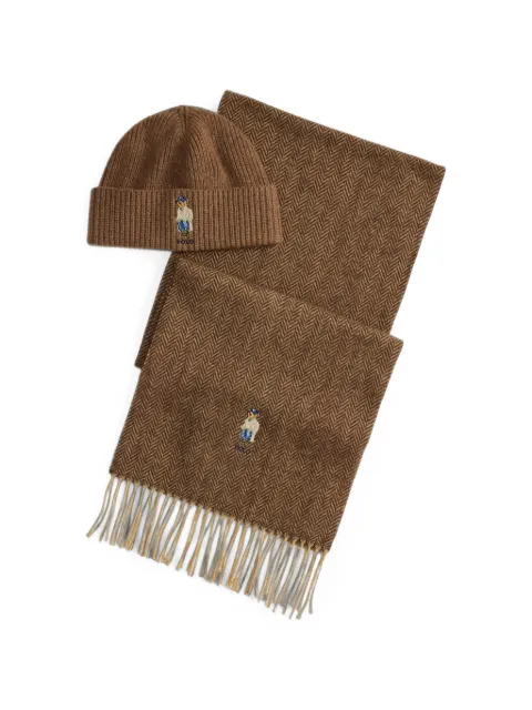 Polo Ralph Lauren ensemble bonnet-écharpe Polo Bear à chevrons