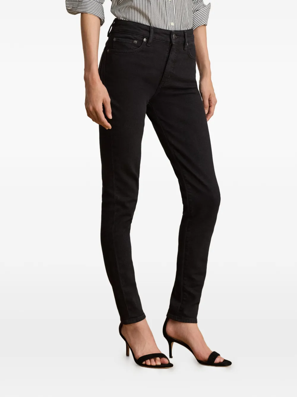 Lauren Ralph Lauren High waist skinny jeans Zwart