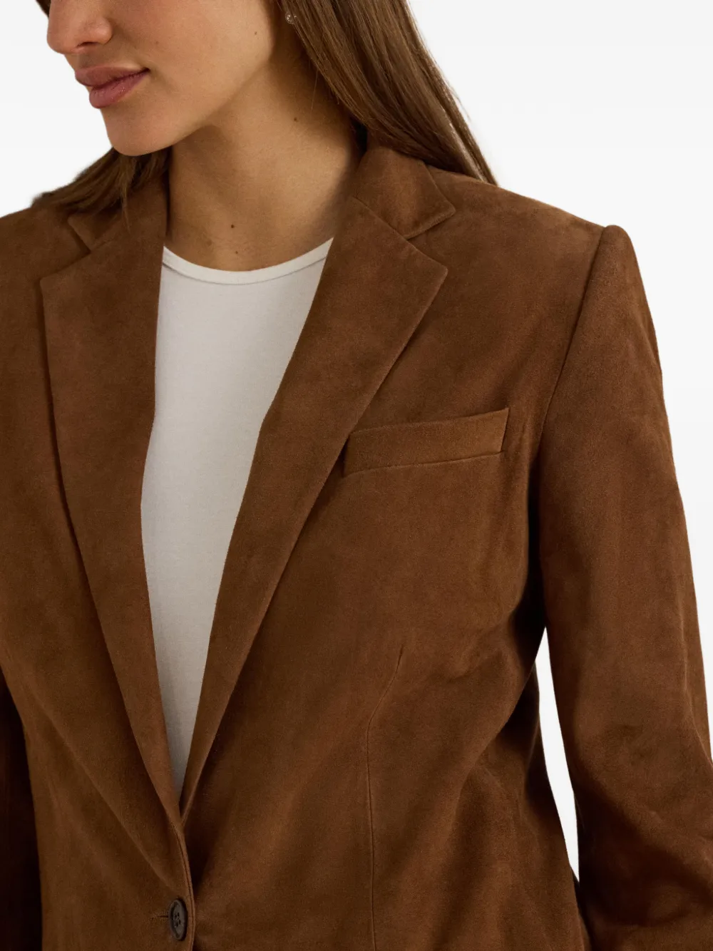 Lauren Ralph Lauren Blazer van geitensuède Bruin