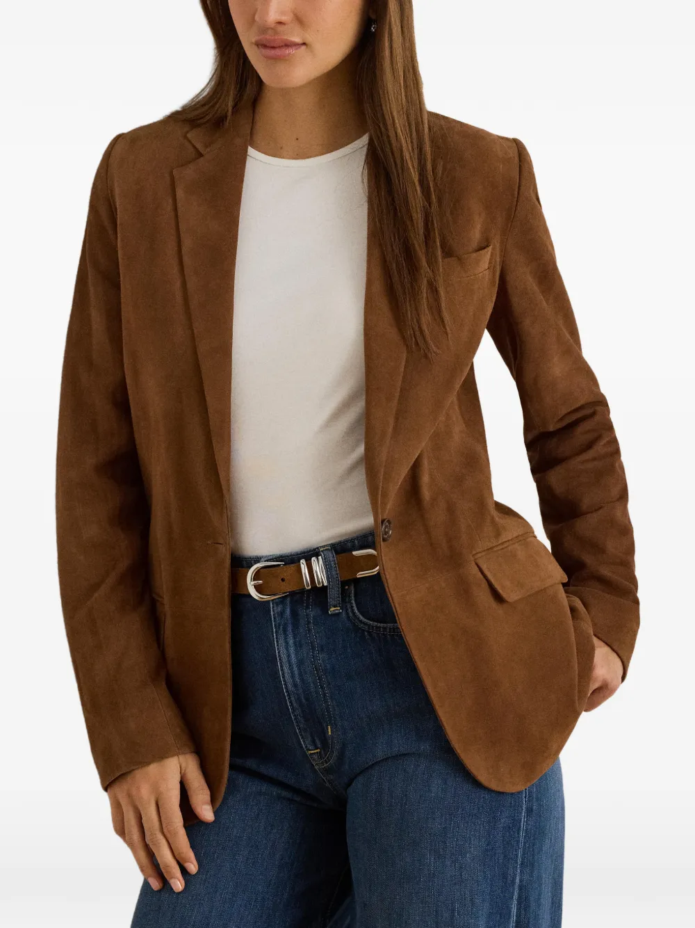 Lauren Ralph Lauren Blazer van geitensuède Bruin