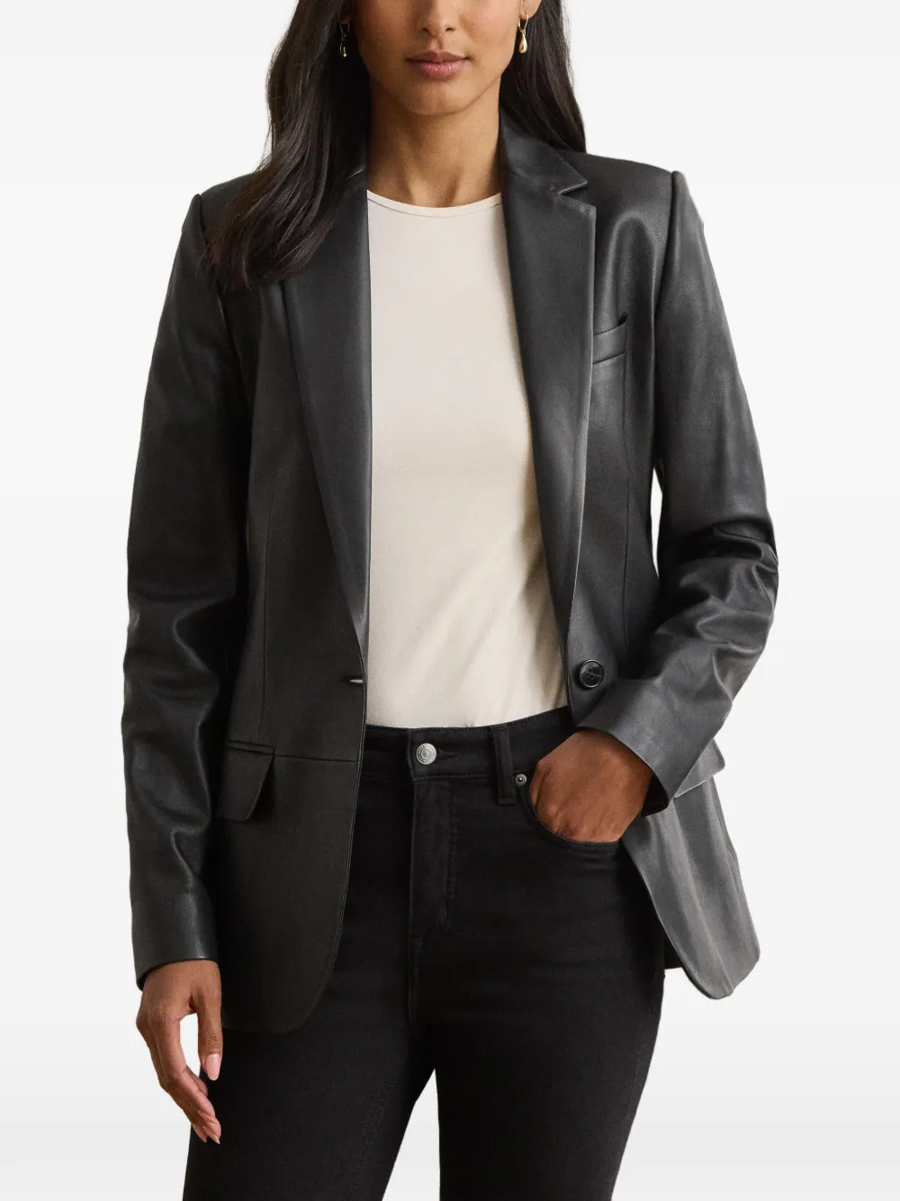 Lauren Ralph Lauren Blazer met enkele rij knopen Zwart