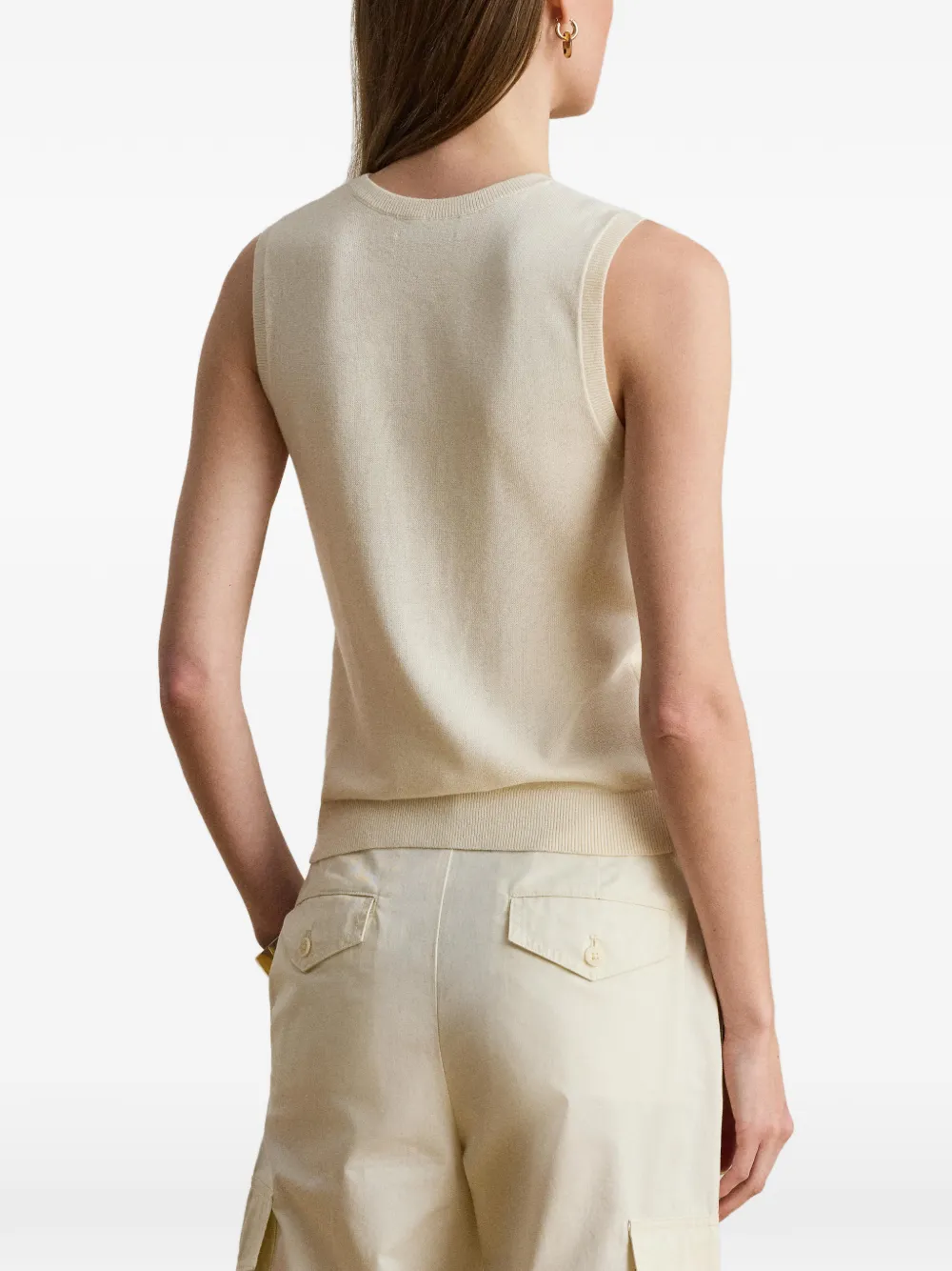 Lauren Ralph Lauren Ribgebreide tanktop Beige